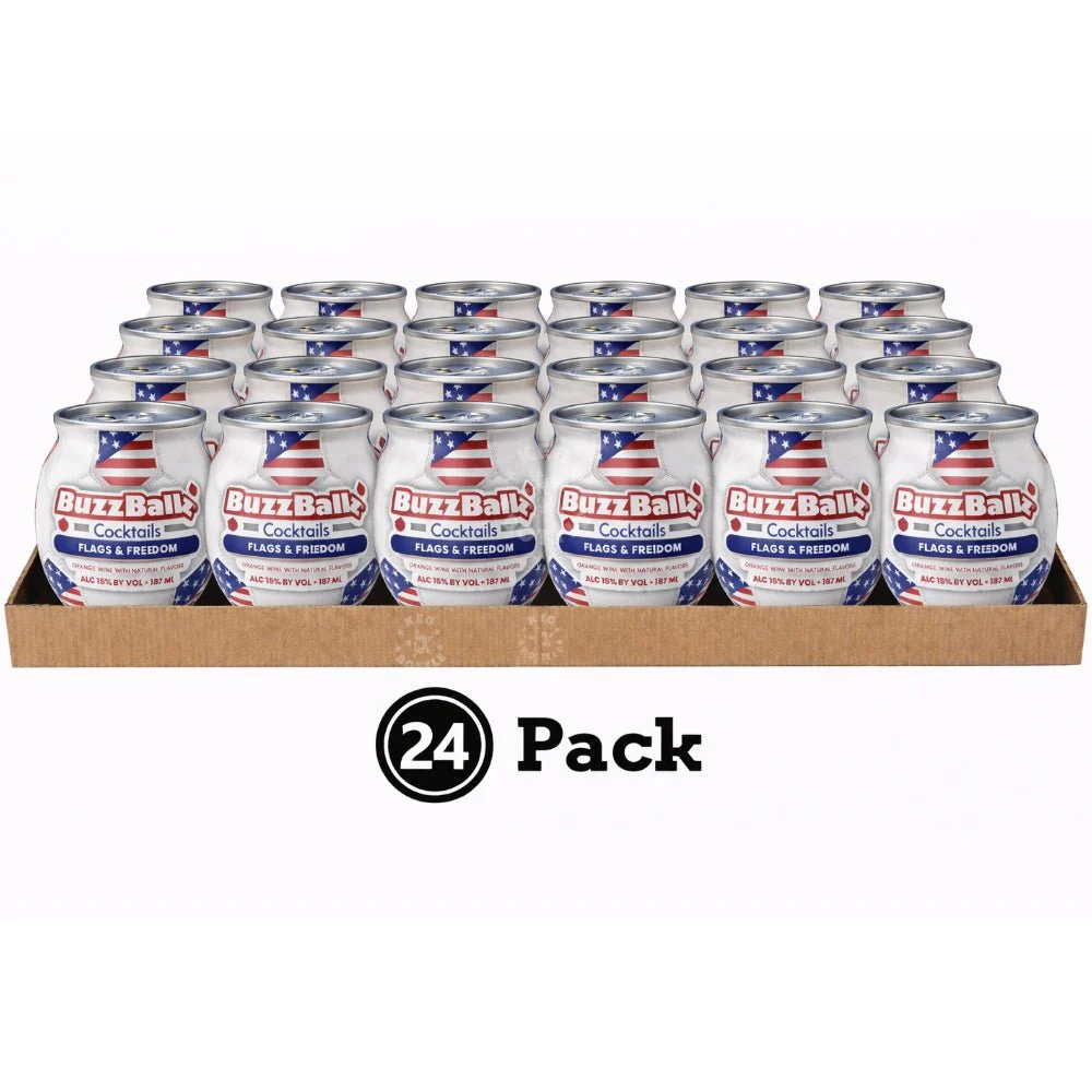 BuzzBallz Flags & Freedom Pineapple Orange Cocktail - 24 Pack (24x187mL)