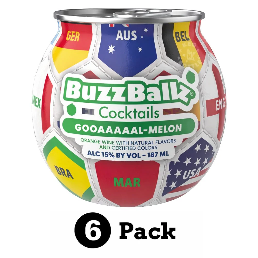 BuzzBallz Goaaaal-Melon Citrus Cocktail - 6 Pack (6x187mL) - Image 2