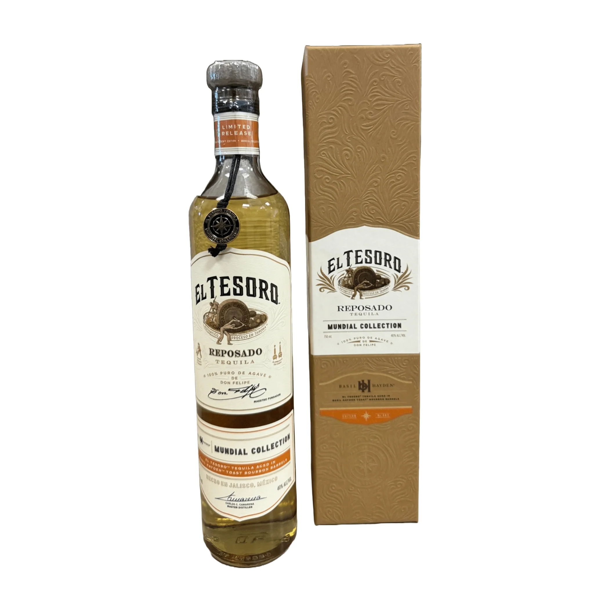 El Tesoro Reposado Mundial Collection Basil Hayden Tequila (750 ml)