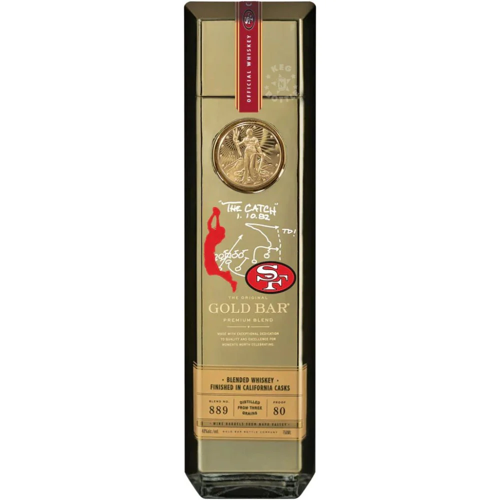 Gold Bar Blend 49ers Commemorative “The Catch” Bourbon Whiskey (750ml)