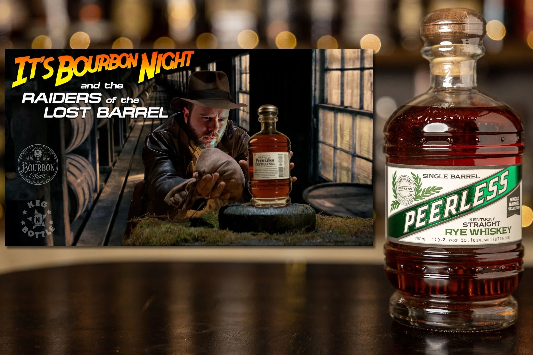Peerless Single Barrel Rye (Raiders of the Lost Barrel) - It's Bourbon Night & Keg N Bottle Barrel Pick 750 ml - Image 2