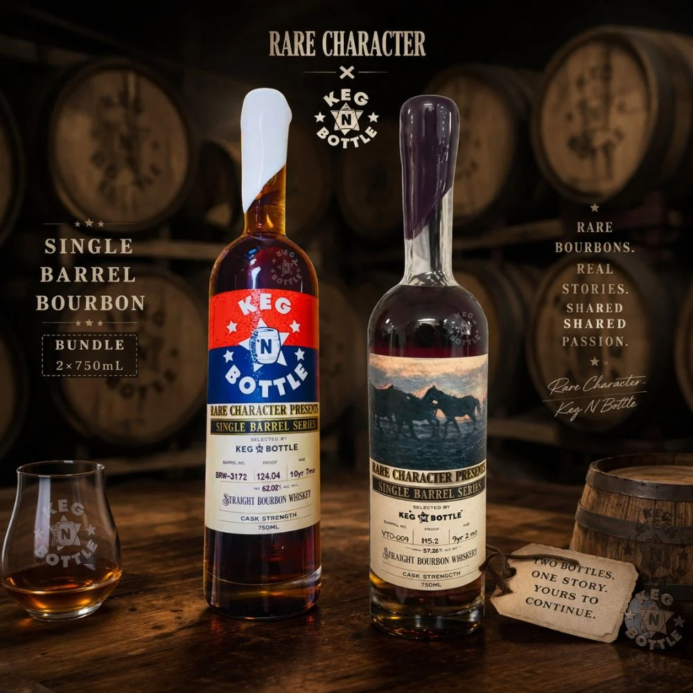 Rare Character x Keg N Bottle White & Purple Single Barrel Bourbon Bundle (2x750mL) - Image 2