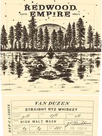 Redwood Van Duzen Straight Rye Whiskey (700mL) - Image 2