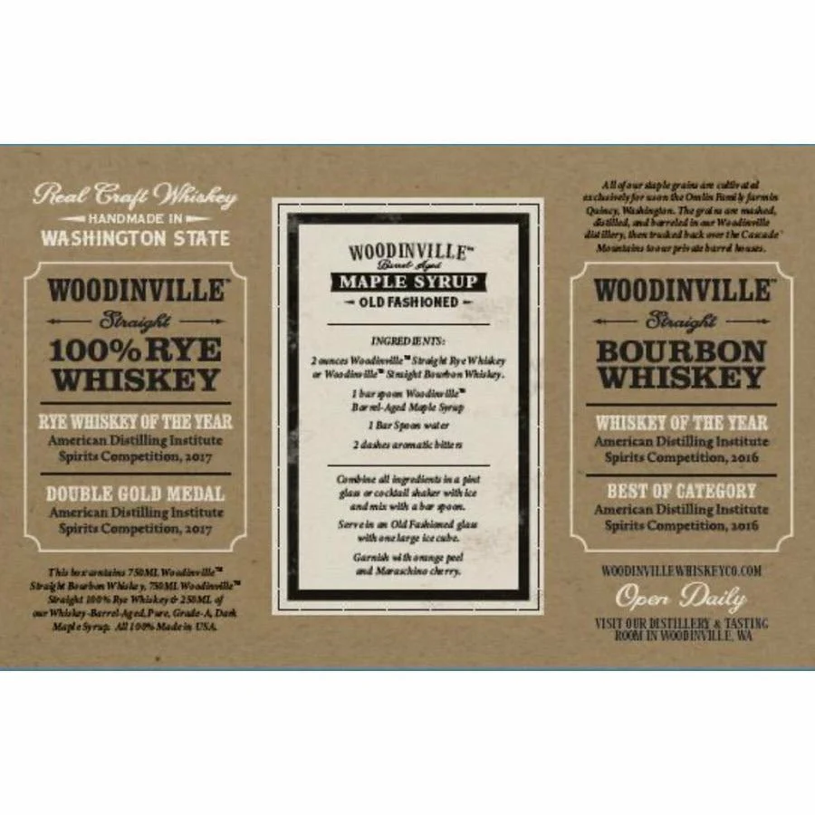 Woodinville Bourbon, Rye, and Maple Syrup Gift Set - Image 2