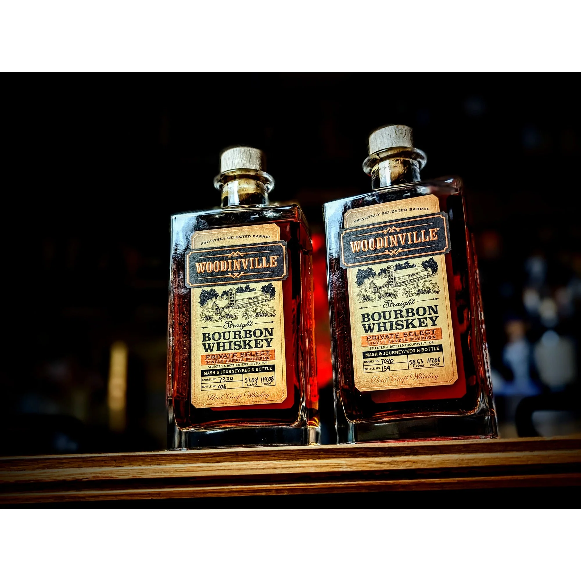 Woodinville Private Select Bourbon (MAVERICK II - Barrel# 7334) - Mash & Journey & Keg N Bottle Private Barrel Pick 750 ml - Image 2